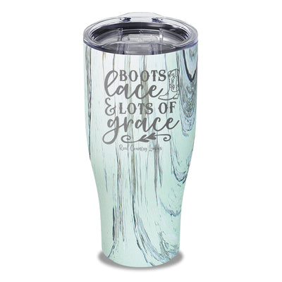 Boots Lace And Lots Of Grace Laser Etched Tumbler