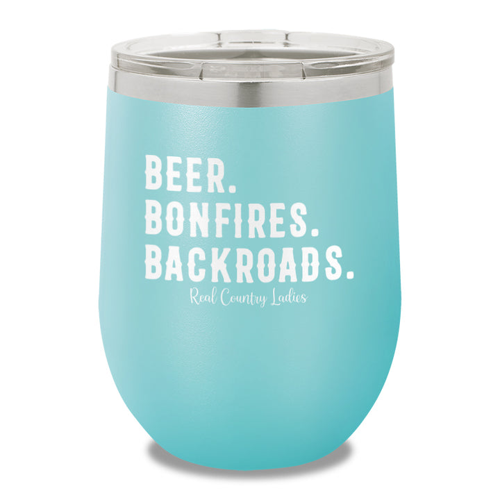 Beer Bonfires Backroads 12oz Stemless Wine Cup