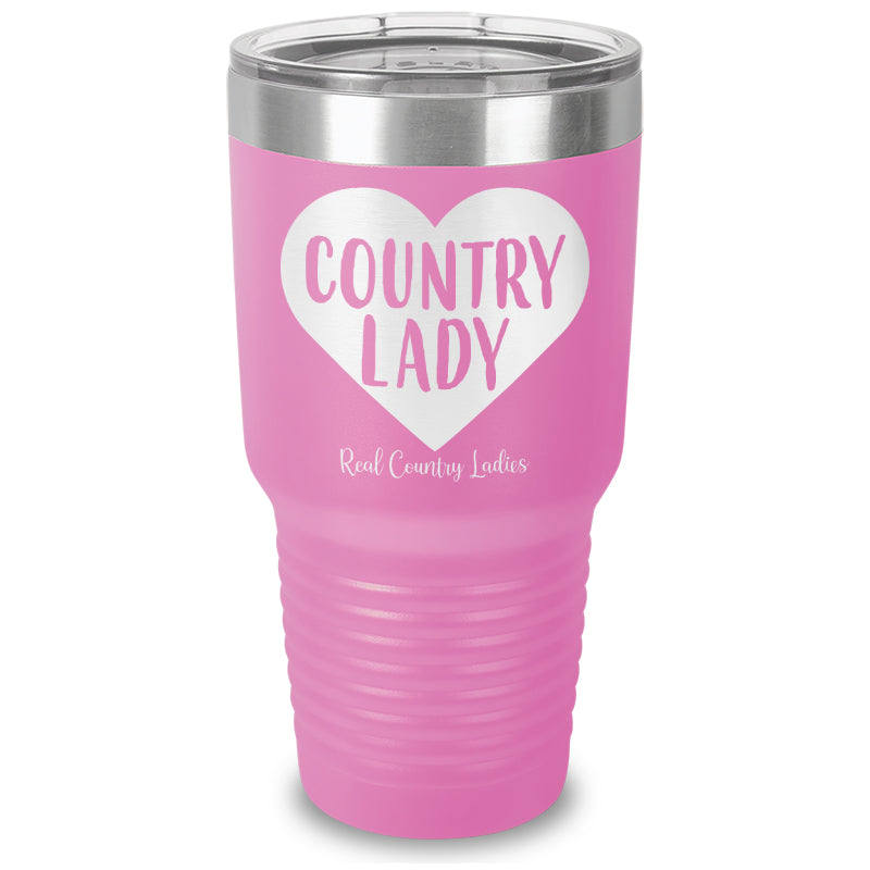 Country Lady Heart Laser Etched Tumbler