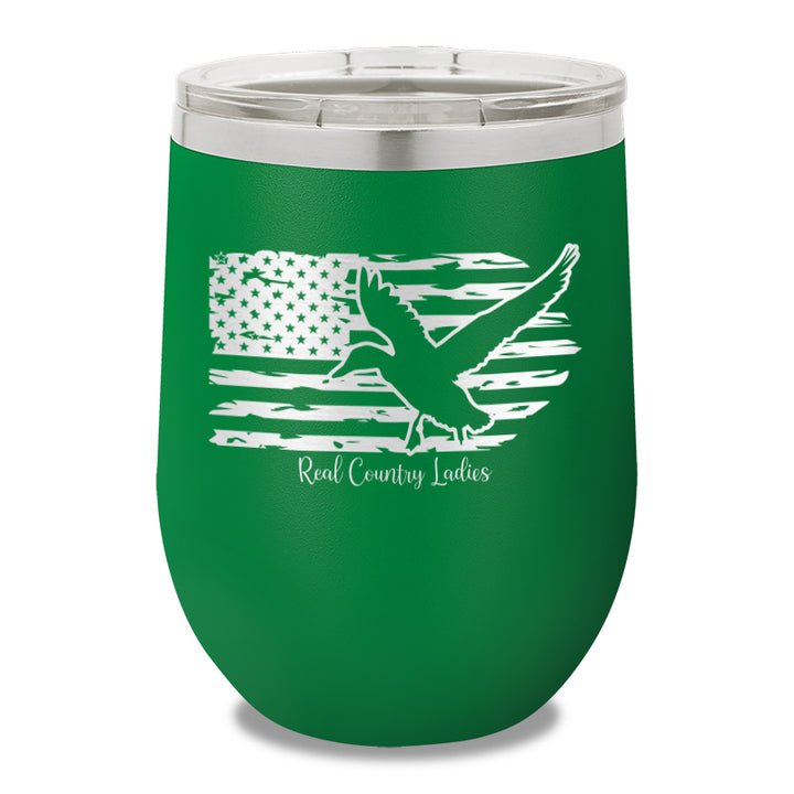 Duck USA Flag 12oz Stemless Wine Cup