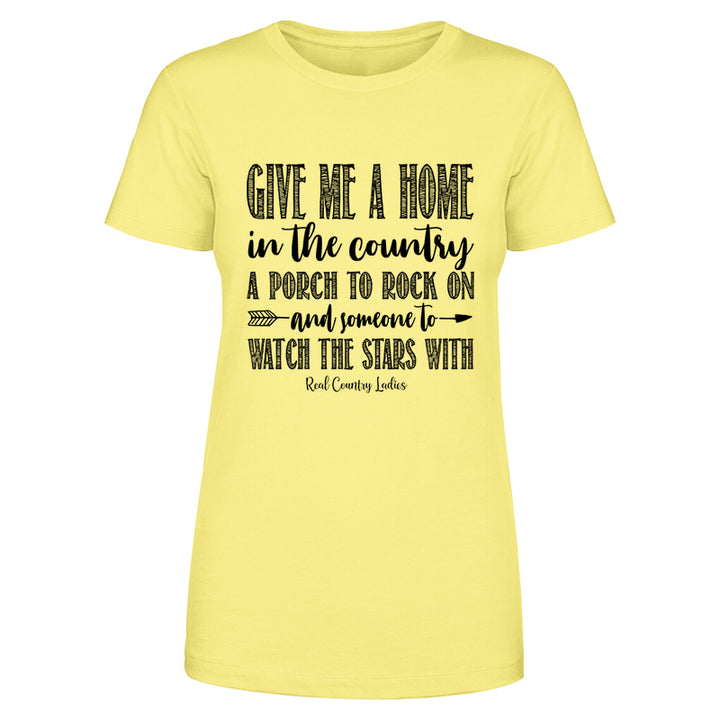 Give Me A Home In The Country Black Print Front Apparel