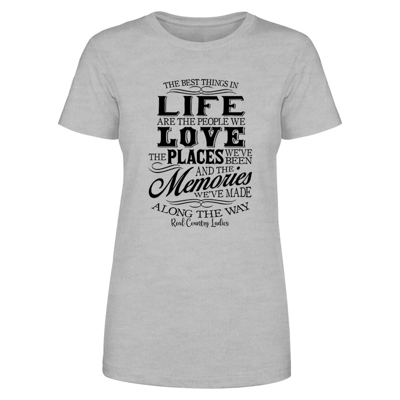 Best Things In Life Black Print Front Apparel