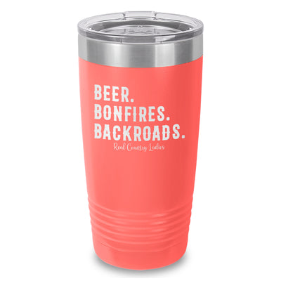 Beer Bonfires Backroads Laser Etched Tumbler