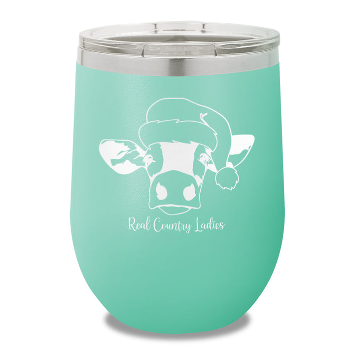 Christmas Cow 12oz Stemless Wine Cup