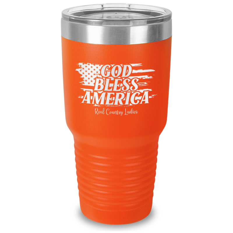 God Bless America Laser Etched Tumbler