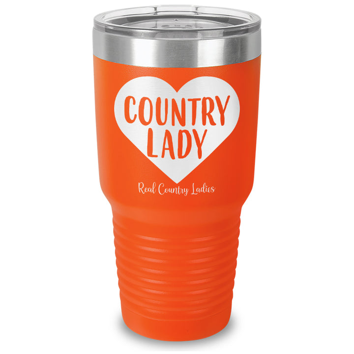 Country Lady Heart Laser Etched Tumbler