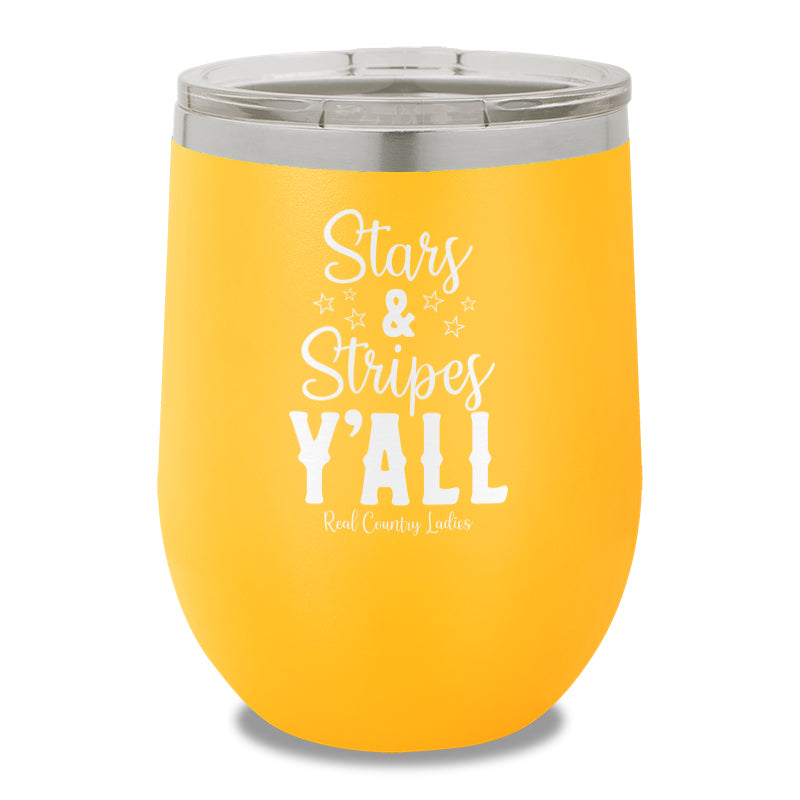 Stars And Stripes Y'all 12oz Stemless Wine Cup