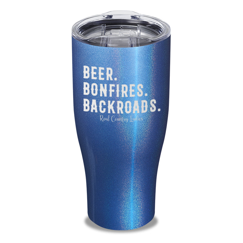 Beer Bonfires Backroads Laser Etched Tumbler