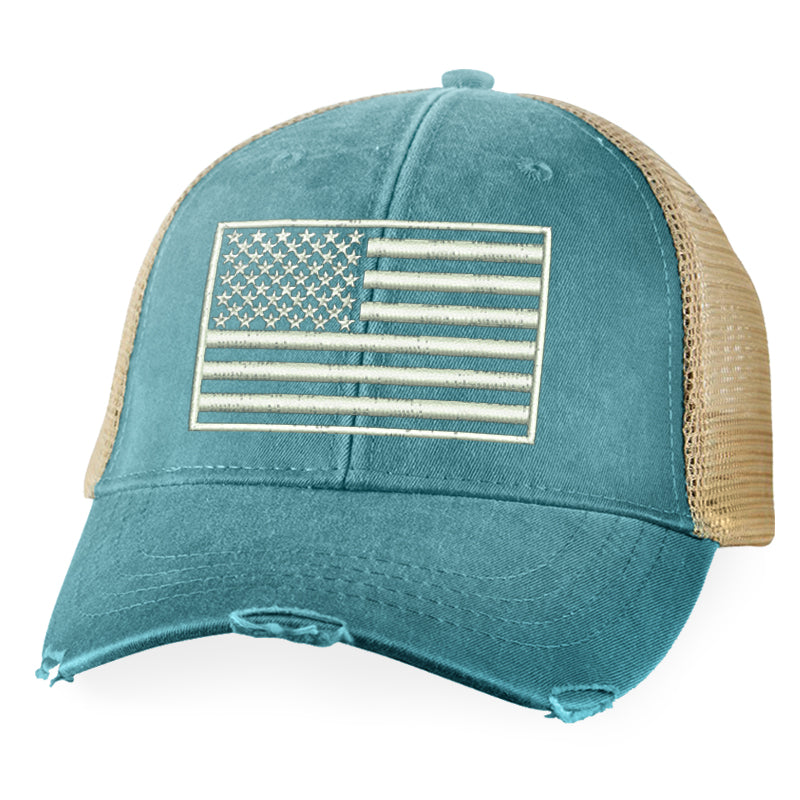 White USA Flag Hat