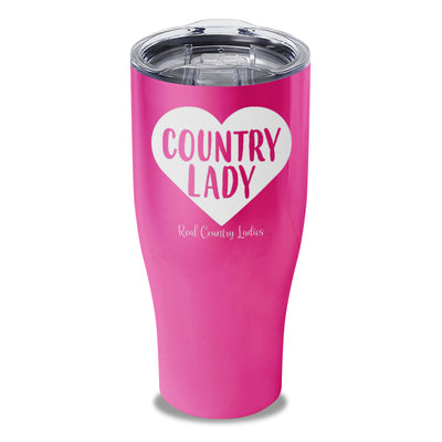 Country Lady Heart Laser Etched Tumbler