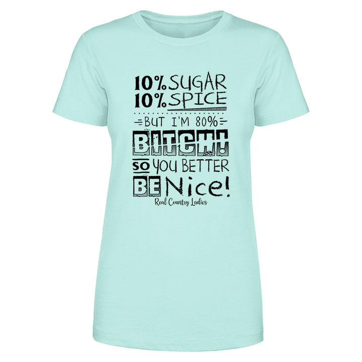 Sugar And Spice Black Print Front Apparel