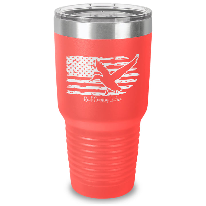 Duck USA Flag Laser Etched Tumbler