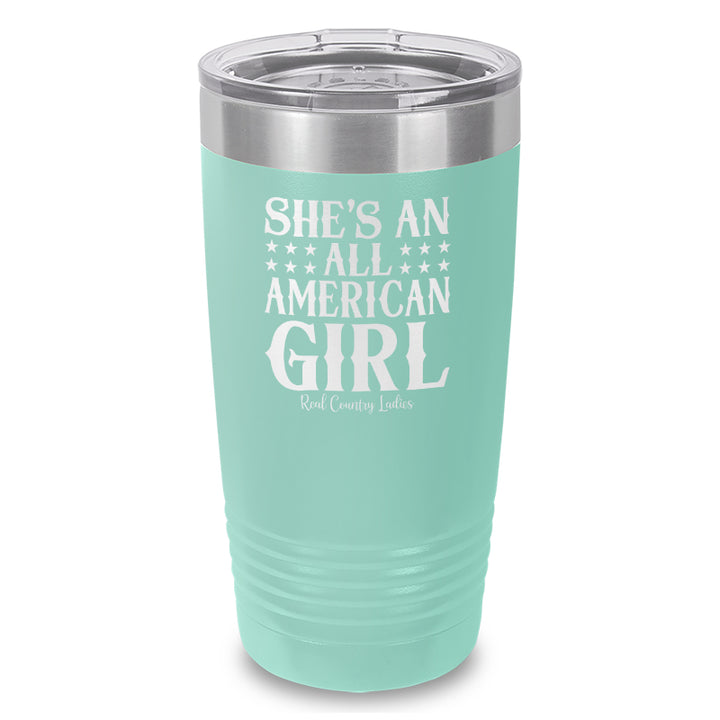 All American Girl Laser Etched Tumbler