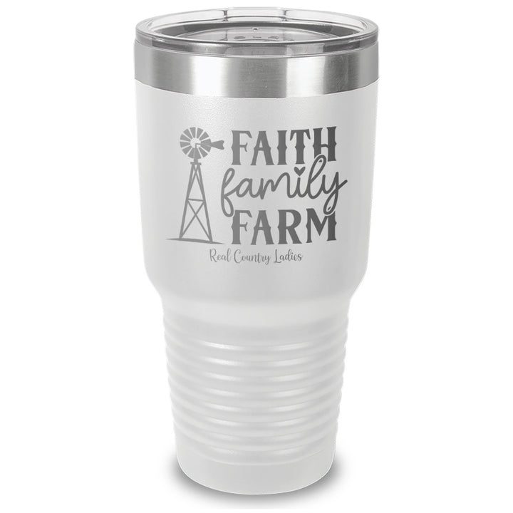 Faith Family Farm Laser Etched Tumbler