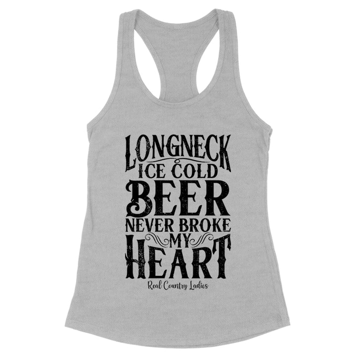 Longneck Ice Cold Beer Black Print Front Apparel