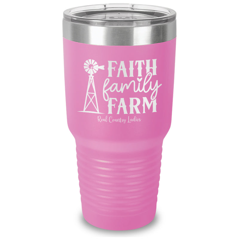 Faith Family Farm Laser Etched Tumbler