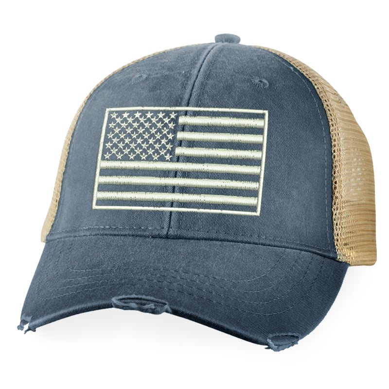 White USA Flag Hat