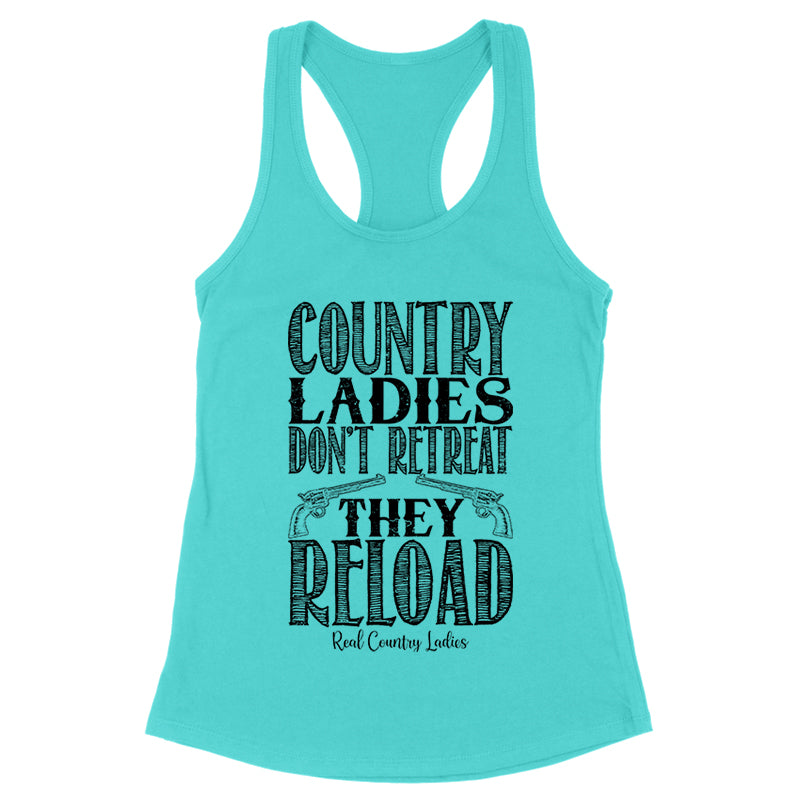 Country Ladies Don't Retreat Black Print Front Apparel