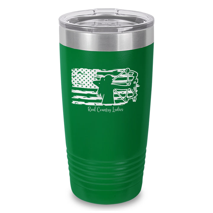 Bow USA Flag Laser Etched Tumbler