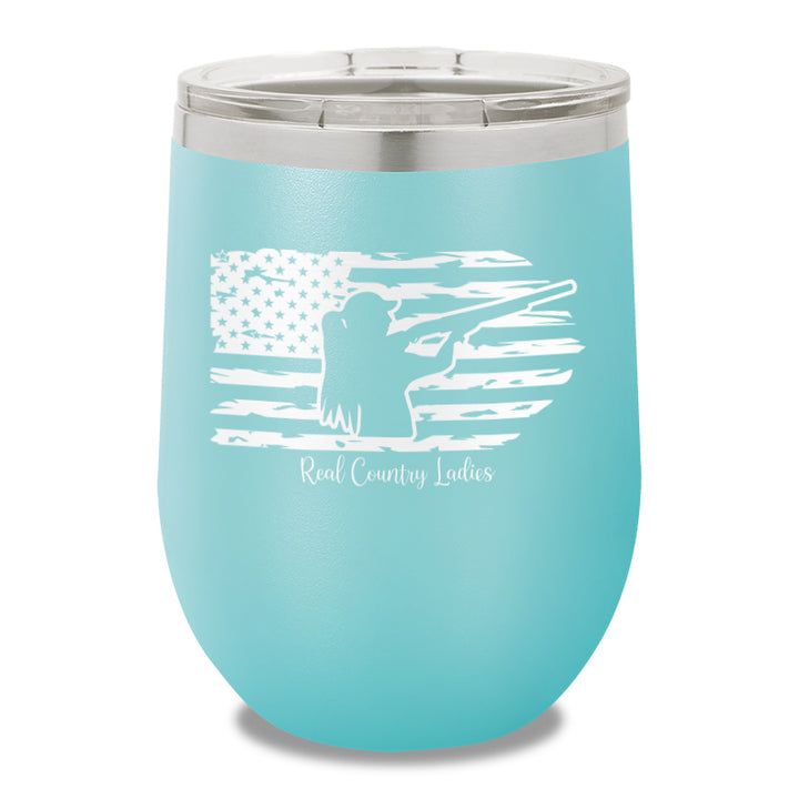 Shotgun USA Flag 12oz Stemless Wine Cup