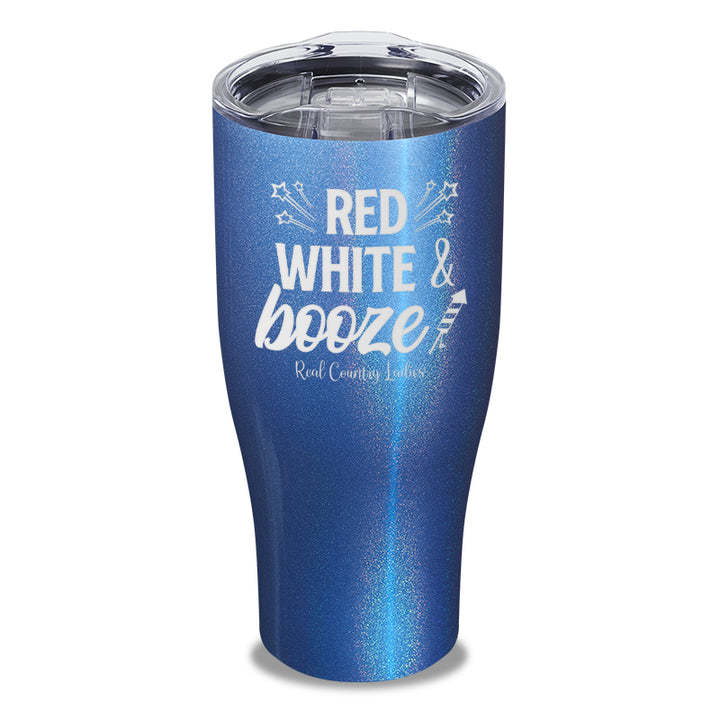 Red White And Booze Laser Etched Tumbler