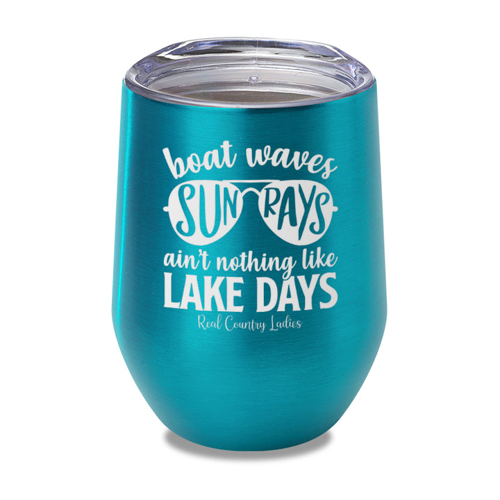 Boat Waves Sun Rays Laser Etched Tumbler