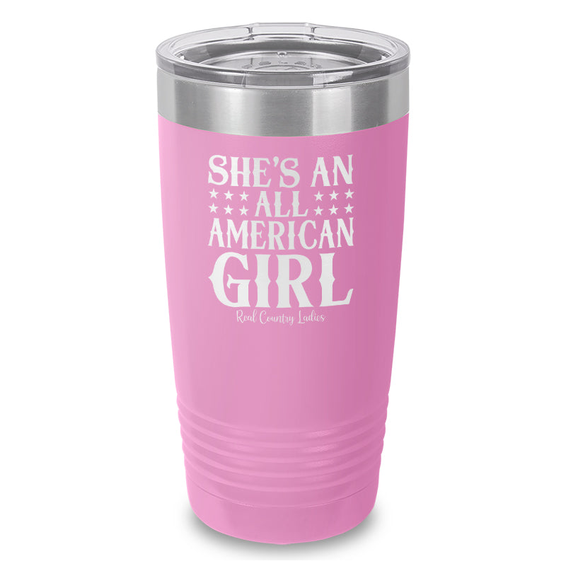 All American Girl Laser Etched Tumbler