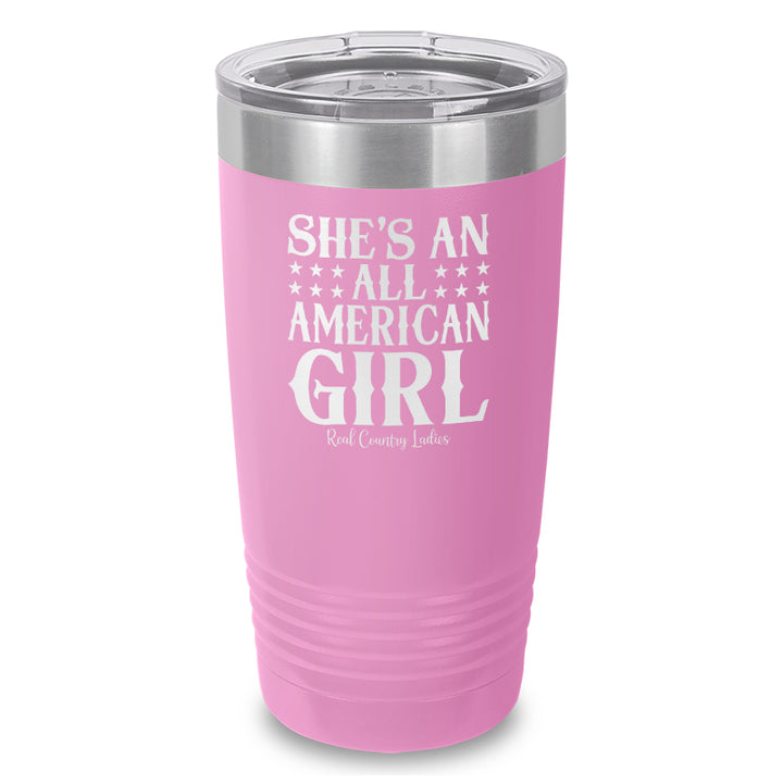 All American Girl Laser Etched Tumbler