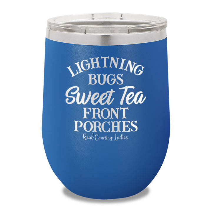 Lightning Bugs Sweet Tea Front Porches 12oz Stemless Wine Cup