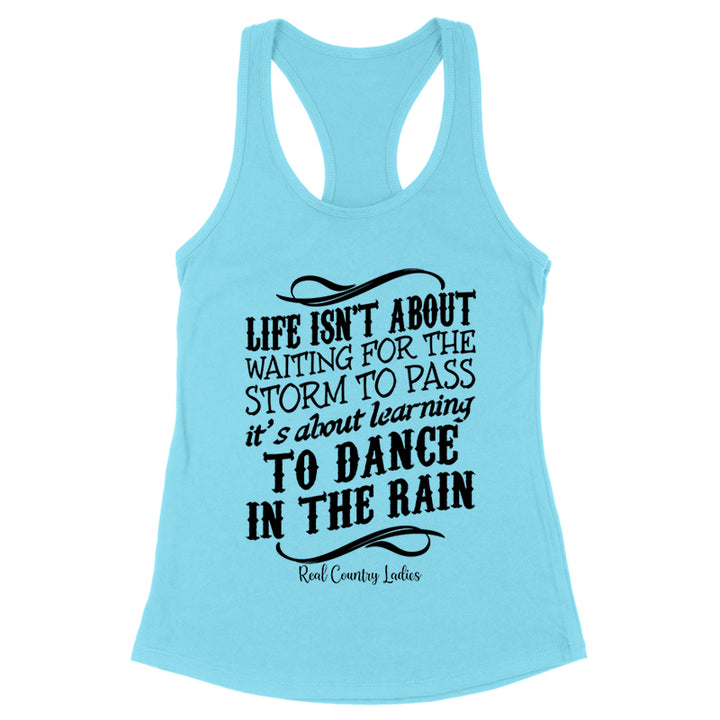 Dance In The Rain Black Print Front Apparel