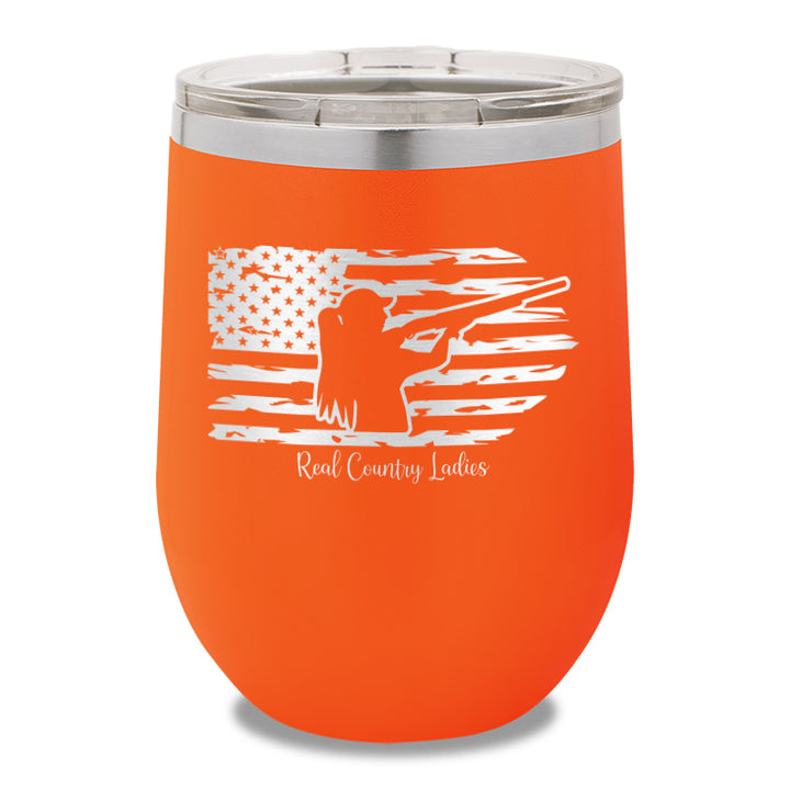 Shotgun USA Flag 12oz Stemless Wine Cup