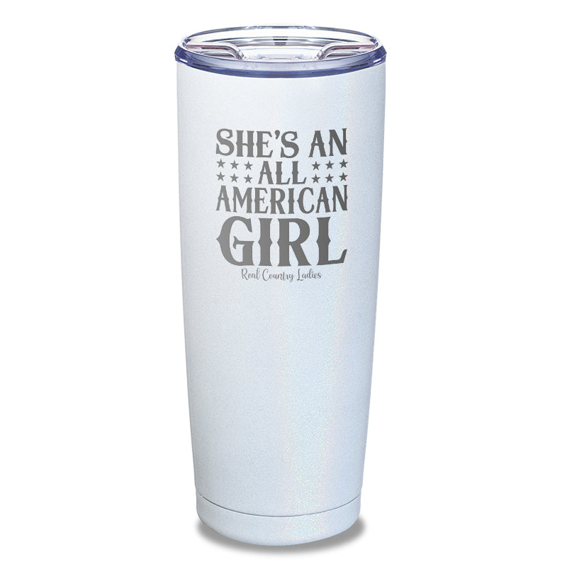 All American Girl Laser Etched Tumbler