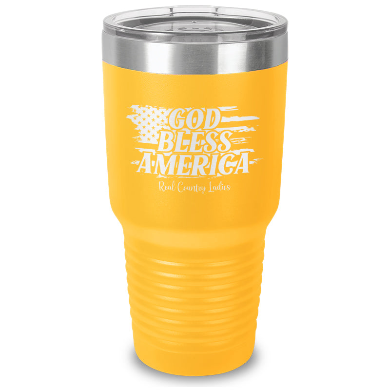 God Bless America Laser Etched Tumbler