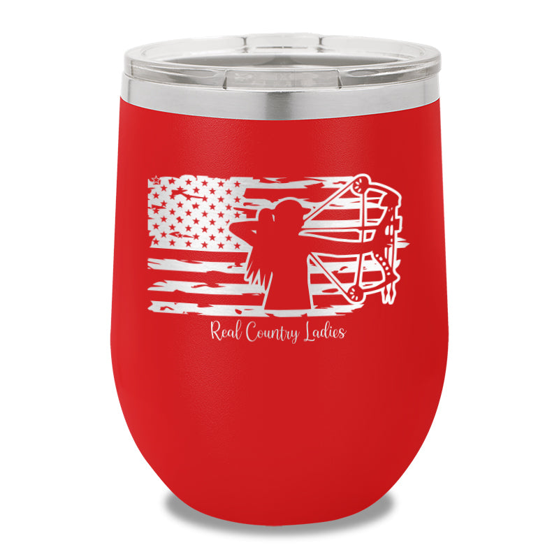 Bow USA Flag 12oz Stemless Wine Cup