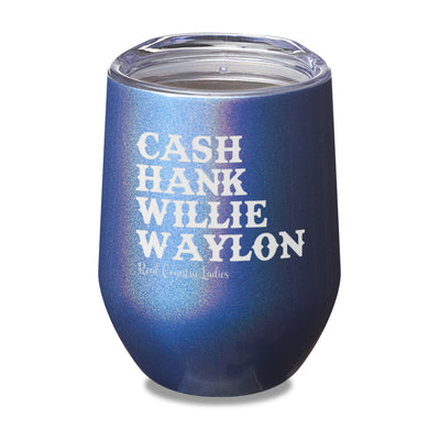 Cash Hank Willie Waylon Laser Etched Tumbler