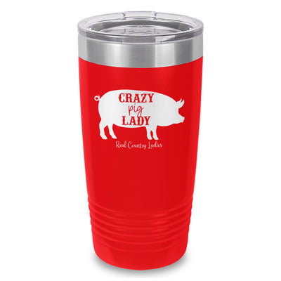 Crazy Pig Lady Laser Etched Tumbler