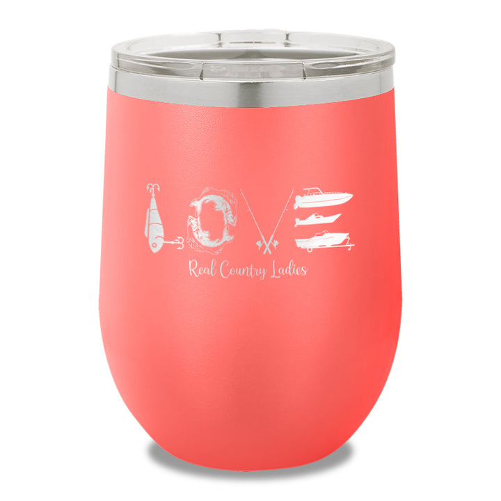 Fishing Love 12oz Stemless Wine Cup