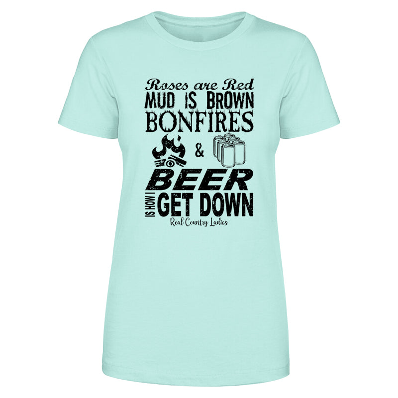 Bonfires And Beer Black Print Front Apparel