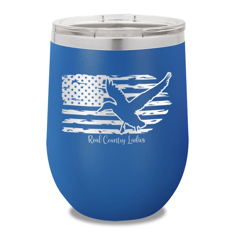 Duck USA Flag 12oz Stemless Wine Cup