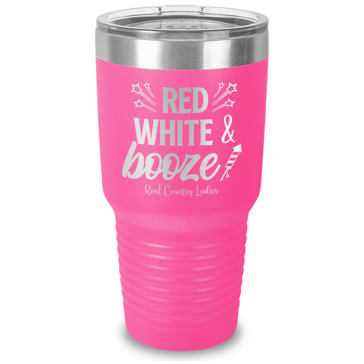 Red White And Booze Laser Etched Tumbler