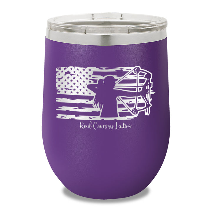 Bow USA Flag 12oz Stemless Wine Cup