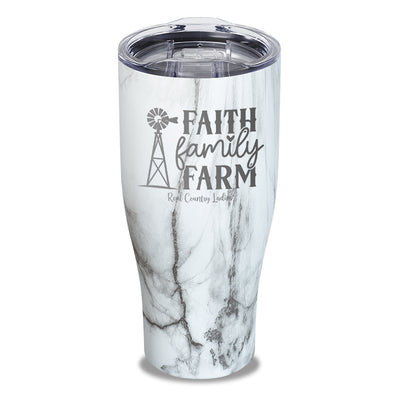 Faith Family Farm Laser Etched Tumbler