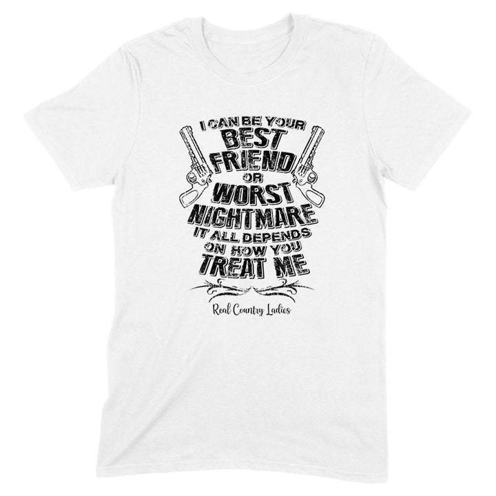 How You Treat Me Black Print Front Apparel