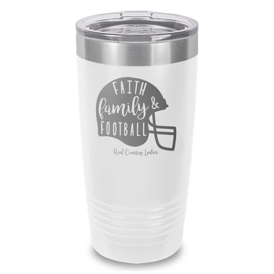 Falling For Deals | Faith Family Football Laser Etched Tumbler