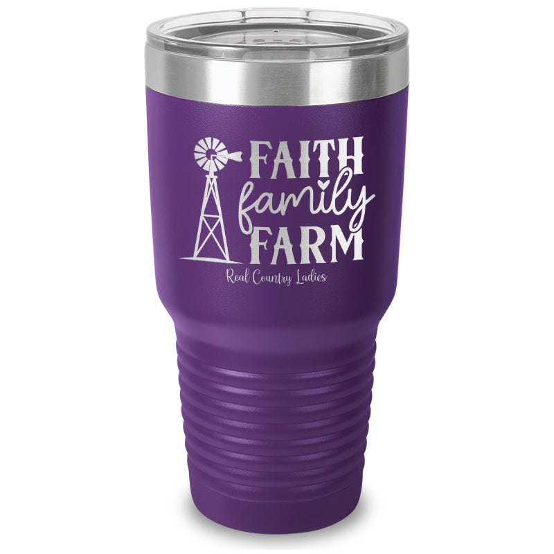 Faith Family Farm Laser Etched Tumbler