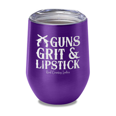 Guns Grit And Lipstick Laser Etched Tumbler