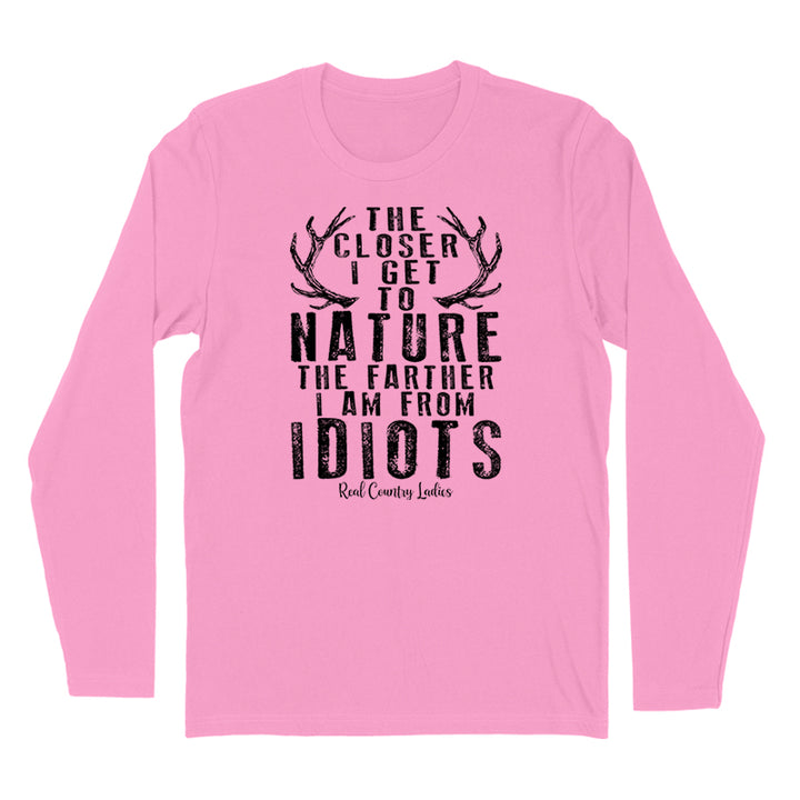 Closer I Get To Nature Black Print Hoodies & Long Sleeves