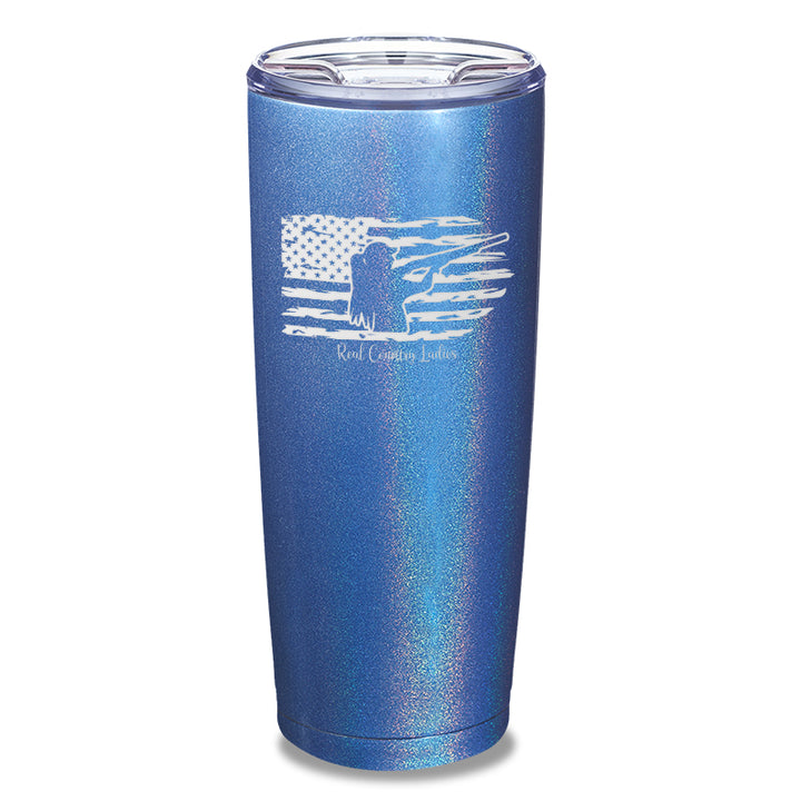 Shotgun USA Flag Laser Etched Tumbler