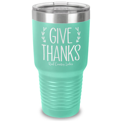 Falling For Deals | Give Thanks Laser Etched Tumbler