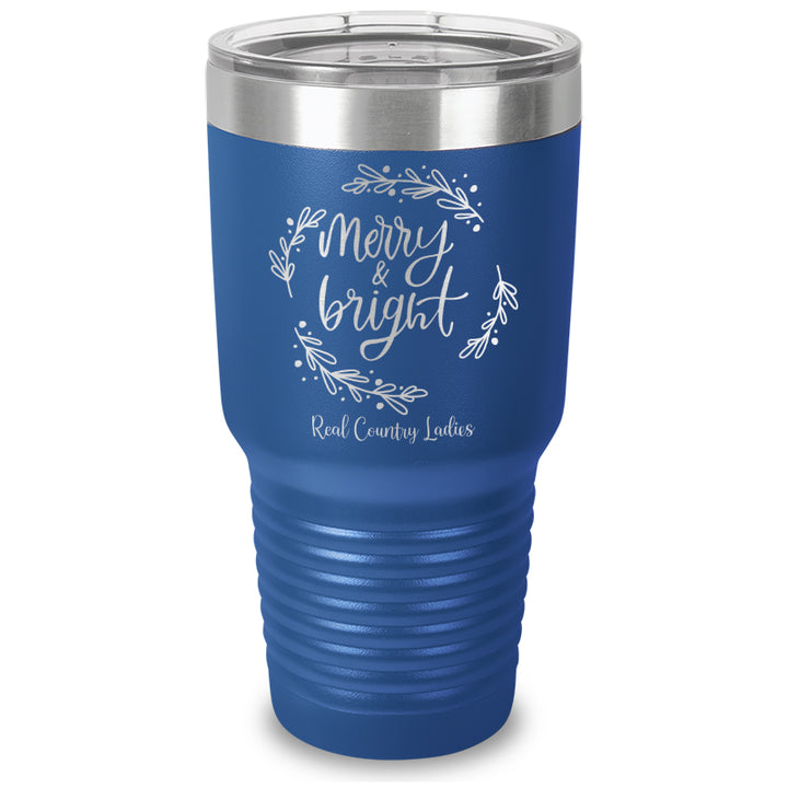 Merry And Bright Laser Etched Tumbler